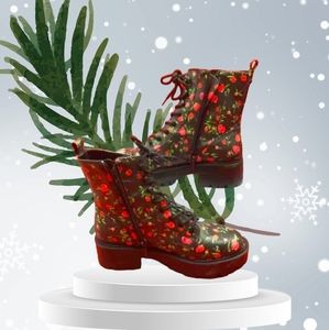 NIB Guess Fearne Rose Zip Up Combat Boots